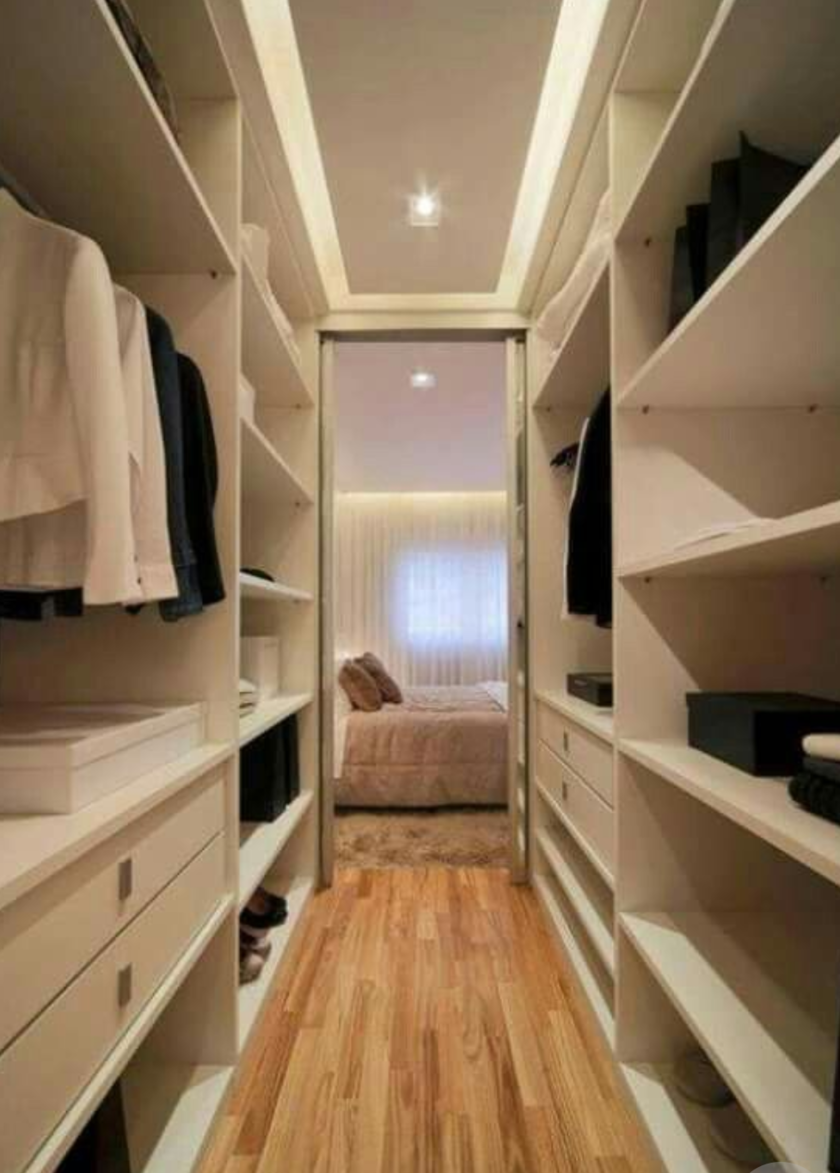 П-образная гардеробная комната в спальню Каменск-Уральский