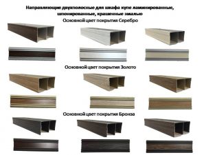 Направляющие двухполосные для шкафа купе ламинированные, шпонированные, крашенные эмалью Каменск-Уральский