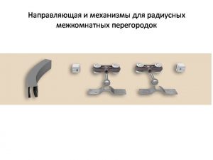 Направляющая и механизмы верхний подвес для радиусных межкомнатных перегородок Каменск-Уральский